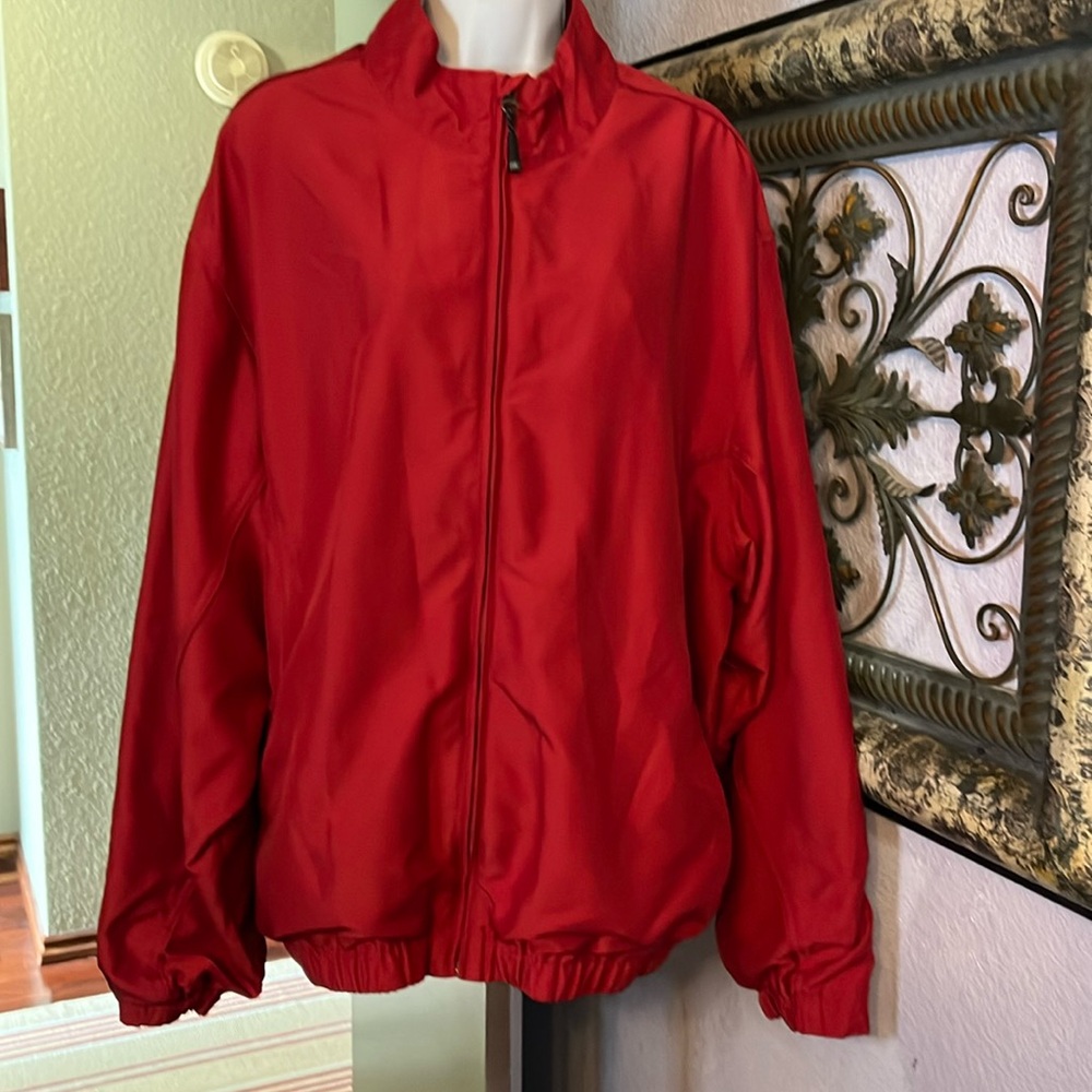 CUTTER BUCK CB Wind Tec Jacket - red Full Zip with zip pockets Sz XL /TG
